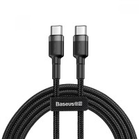 BASEUS CATKLF-GG1 Cafule Series Type C to Type C PD2.0 QC3.0 60W (20V 3A) 1m Nylon Braided Cable